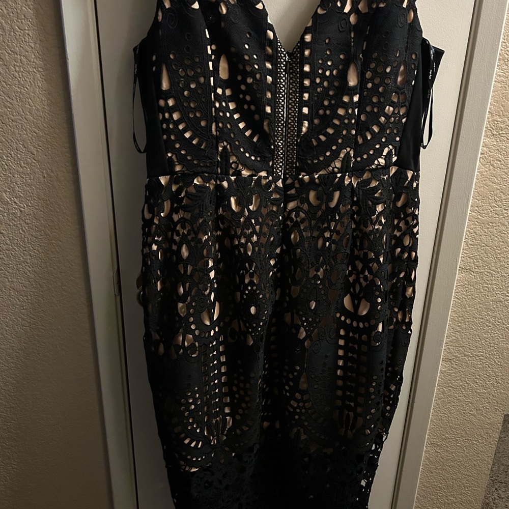City Chic Black Lace Midi Dress Plus Size